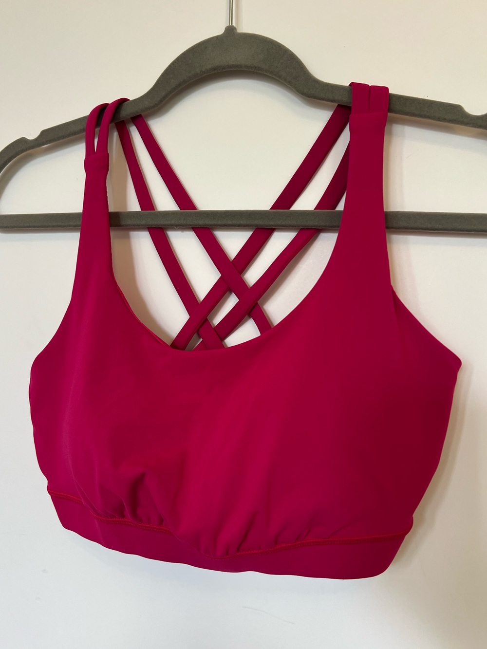 lululemon athletica Energy Bra Strappy Back Sports Bra Hot Pink Sz 8